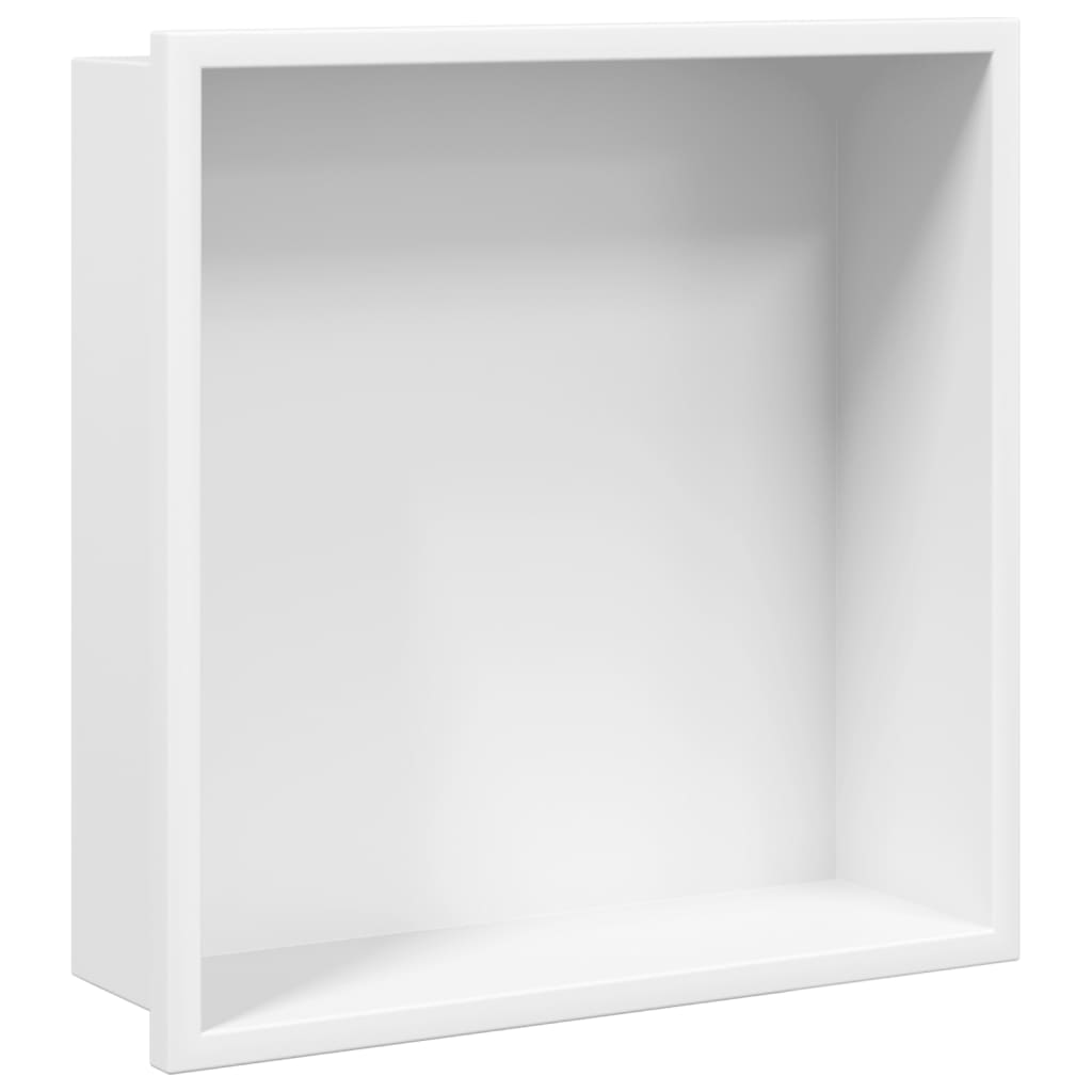 vidaXL Shower Niche Matt White 32x32x9 cm Stainless Steel 2