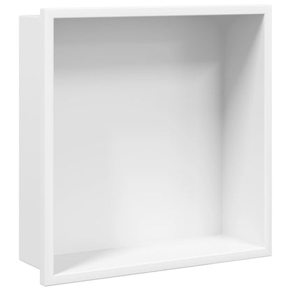 vidaXL Shower Niche Matt White 32x32x9 cm Stainless Steel 2