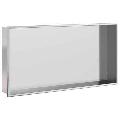 vidaXL Shower Niche Brushed Silver 62x32x9 cm Stainless Steel 2