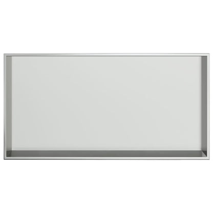 vidaXL Shower Niche Brushed Silver 62x32x9 cm Stainless Steel 4