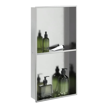 Shower Niche Matt 32x62x9 cm Stainless Steel silver