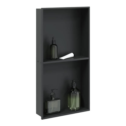 Shower Niche Matt 32x62x9 cm Stainless Steel black