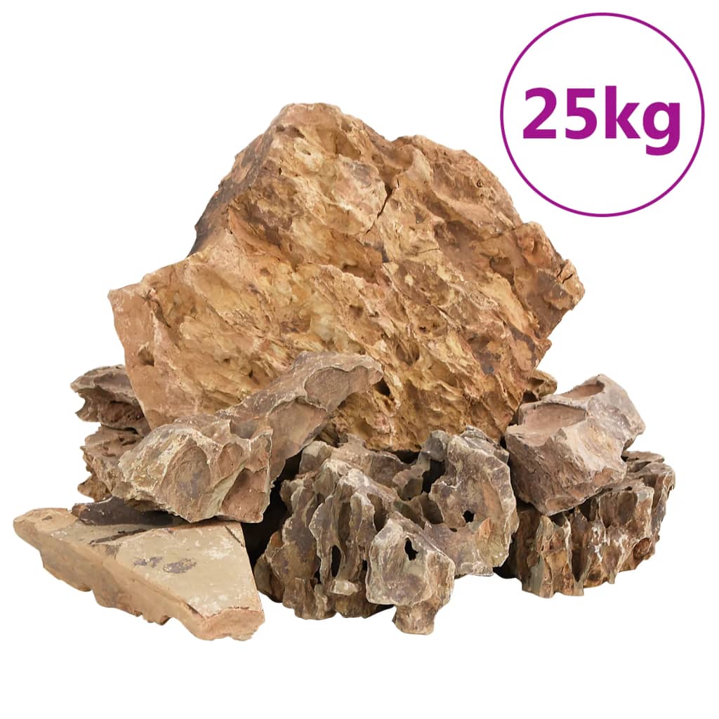 vidaXL Dragon Stones 25 kg Brown 5-30 cm 2