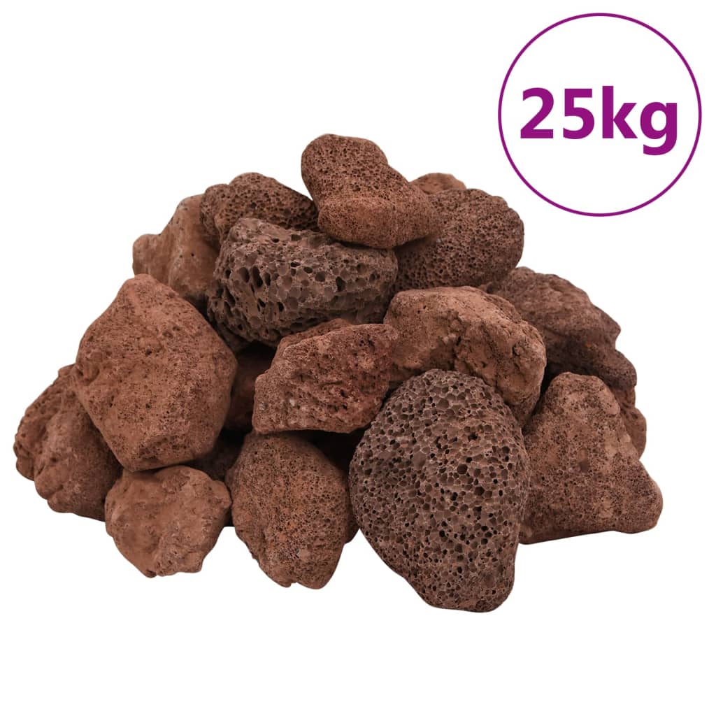vidaXL Volcanic Rocks 25 kg Red 5-8 cm 2
