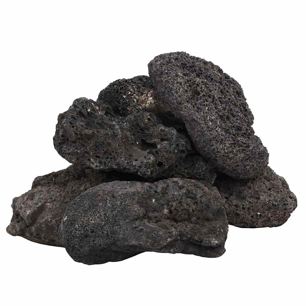 vidaXL Volcanic Rocks 25 kg Black 10-30 cm 3