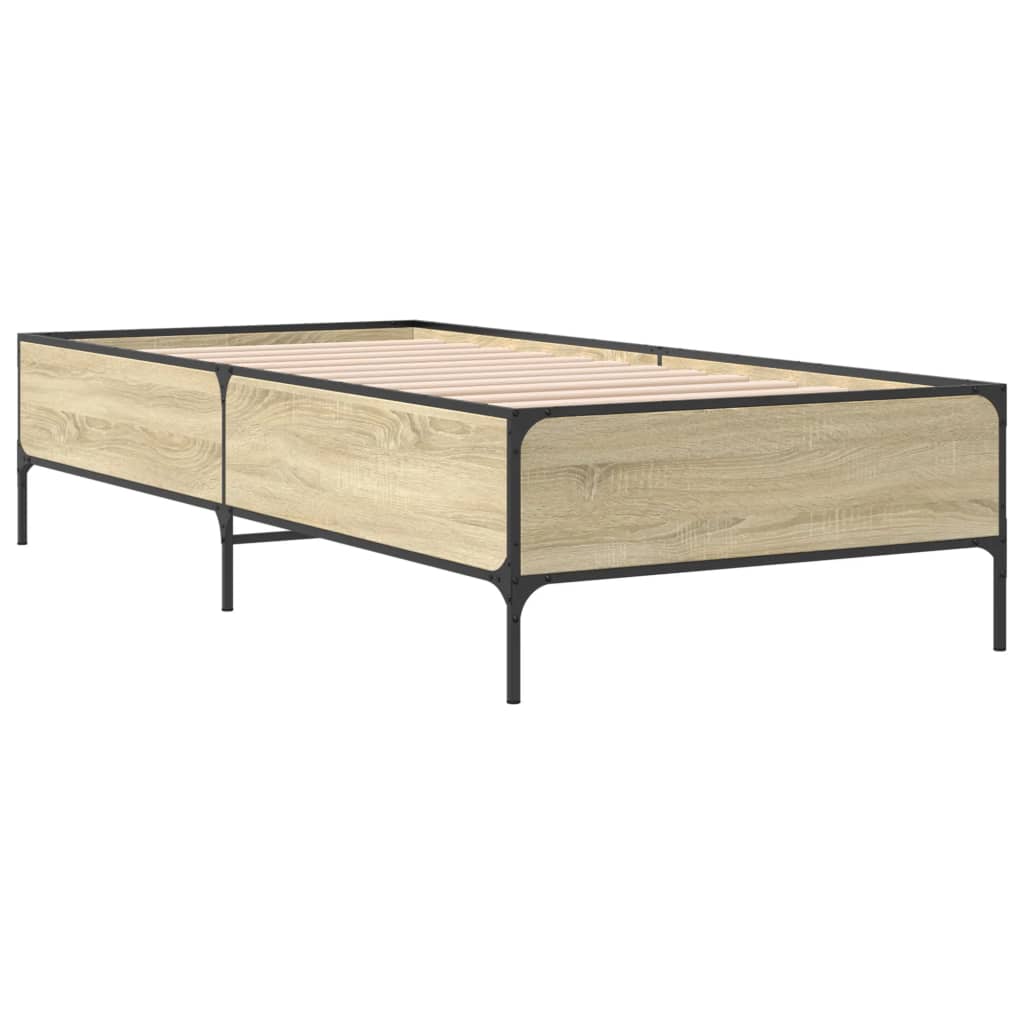 vidaXL Bed Frame without Mattress Sonoma Oak 100x200 cm 3