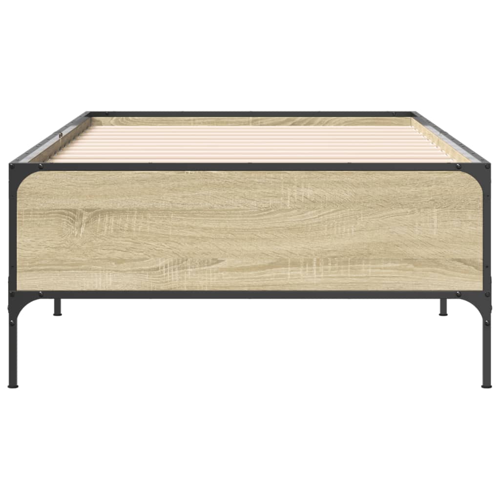 vidaXL Bed Frame without Mattress Sonoma Oak 100x200 cm 4