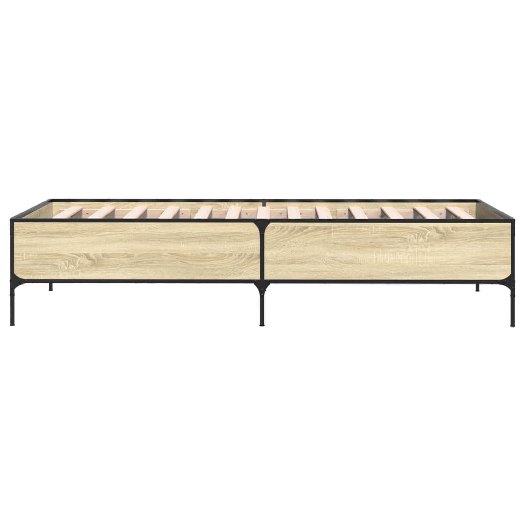 vidaXL Bed Frame without Mattress Sonoma Oak 100x200 cm 5