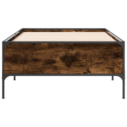 vidaXL Bed Frame without Mattress Smoked Oak 100x200 cm 4