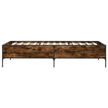 vidaXL Bed Frame without Mattress Smoked Oak 100x200 cm 5