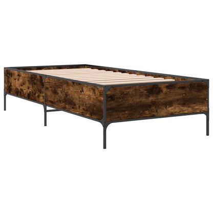 vidaXL Bed Frame without Mattress Smoked Oak 100x200 cm 6