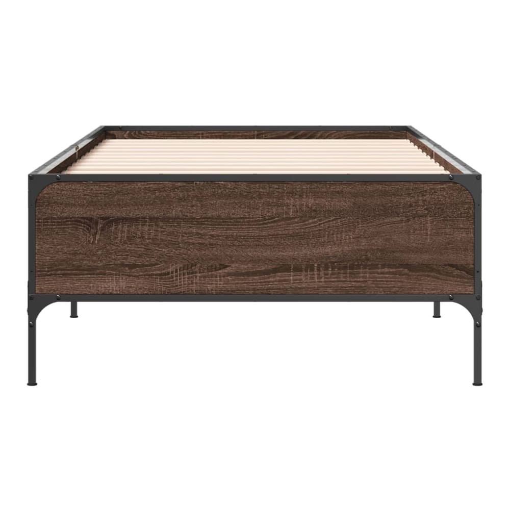 Bed Frame without Mattress Height 44 cm Length 200 cm Brown Oak 100 cm