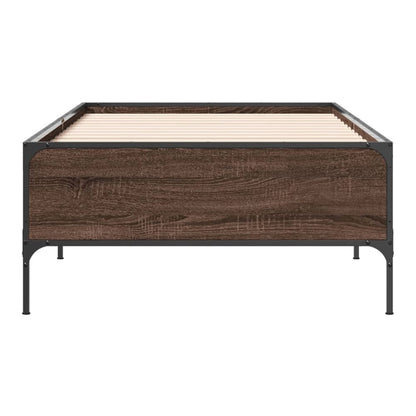 Bed Frame without Mattress Height 44 cm Length 200 cm Brown Oak 100 cm