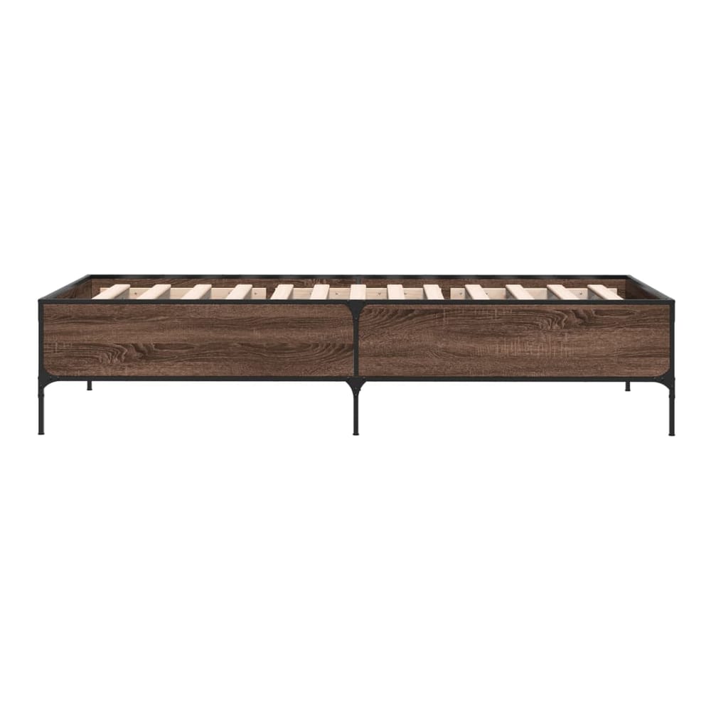 Bed Frame without Mattress Height 44 cm Length 200 cm Brown Oak 100 cm