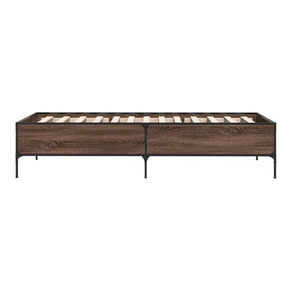 Bed Frame without Mattress Height 44 cm Length 200 cm Brown Oak 100 cm