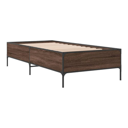 Bed Frame without Mattress Height 44 cm Length 200 cm Brown Oak 100 cm