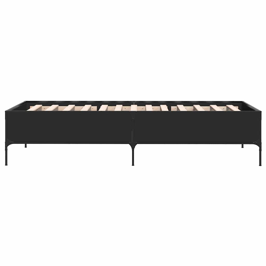 vidaXL Bed Frame without Mattress Black 90x200 cm 5