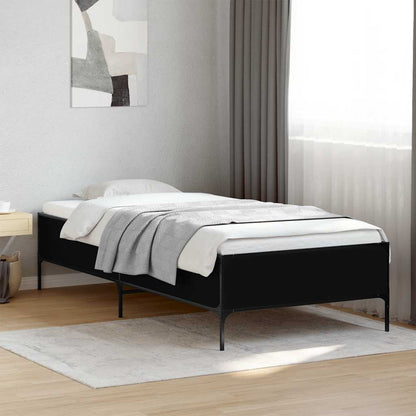 vidaXL Bed Frame without Mattress Black 90x200 cm 1