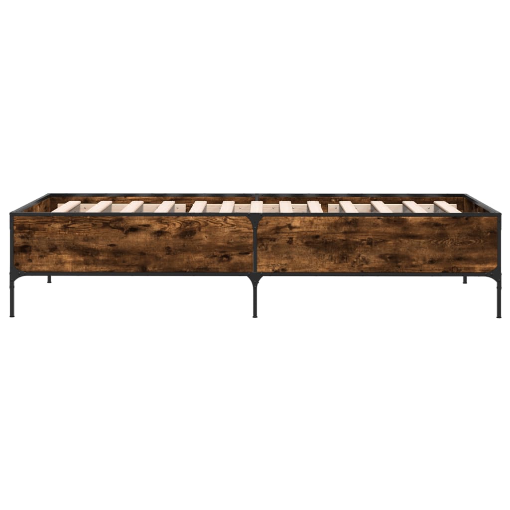 vidaXL Bed Frame without Mattress Smoked Oak 90x200 cm 5