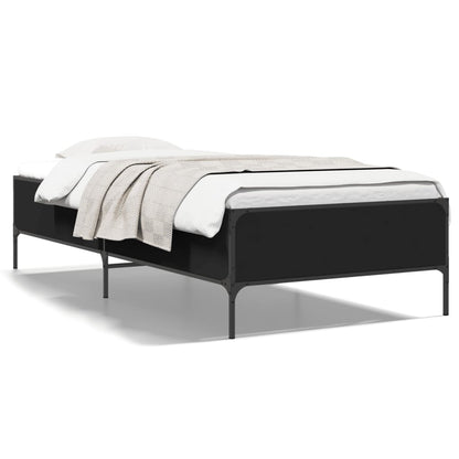 vidaXL Bed Frame without Mattress Black 90x190 cm Single 2