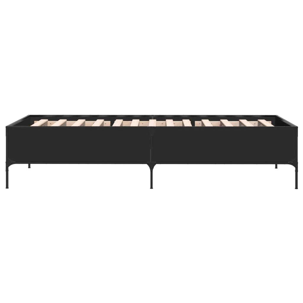 vidaXL Bed Frame without Mattress Black 90x190 cm Single 5