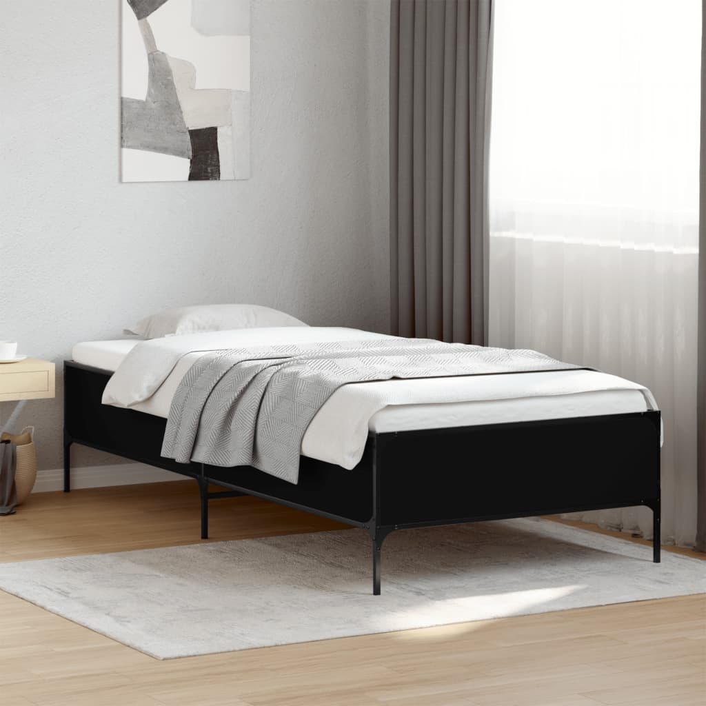 vidaXL Bed Frame without Mattress Black 90x190 cm Single 1