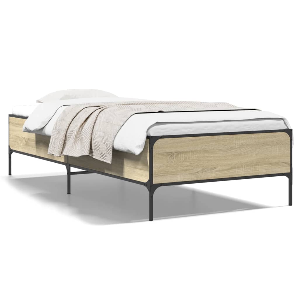 vidaXL Bed Frame without Mattress Sonoma Oak 90x190 cm Single 2