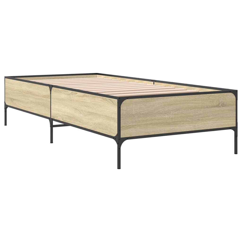vidaXL Bed Frame without Mattress Sonoma Oak 90x190 cm Single 6