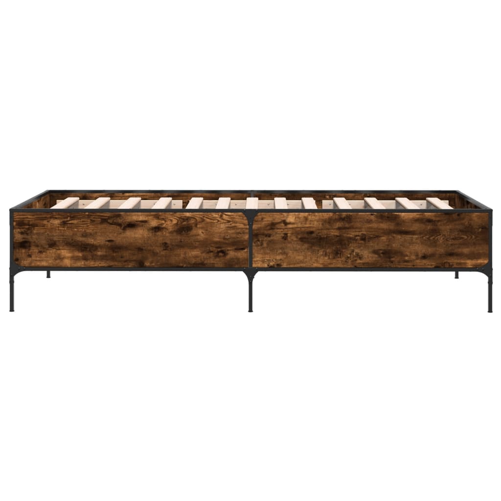 vidaXL Bed Frame without Mattress Smoked Oak 90x190 cm Single 5