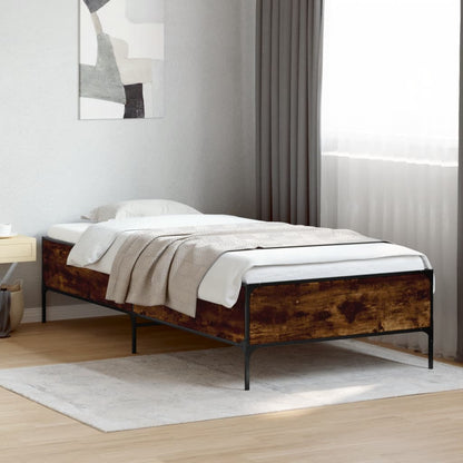 vidaXL Bed Frame without Mattress Smoked Oak 90x190 cm Single 1