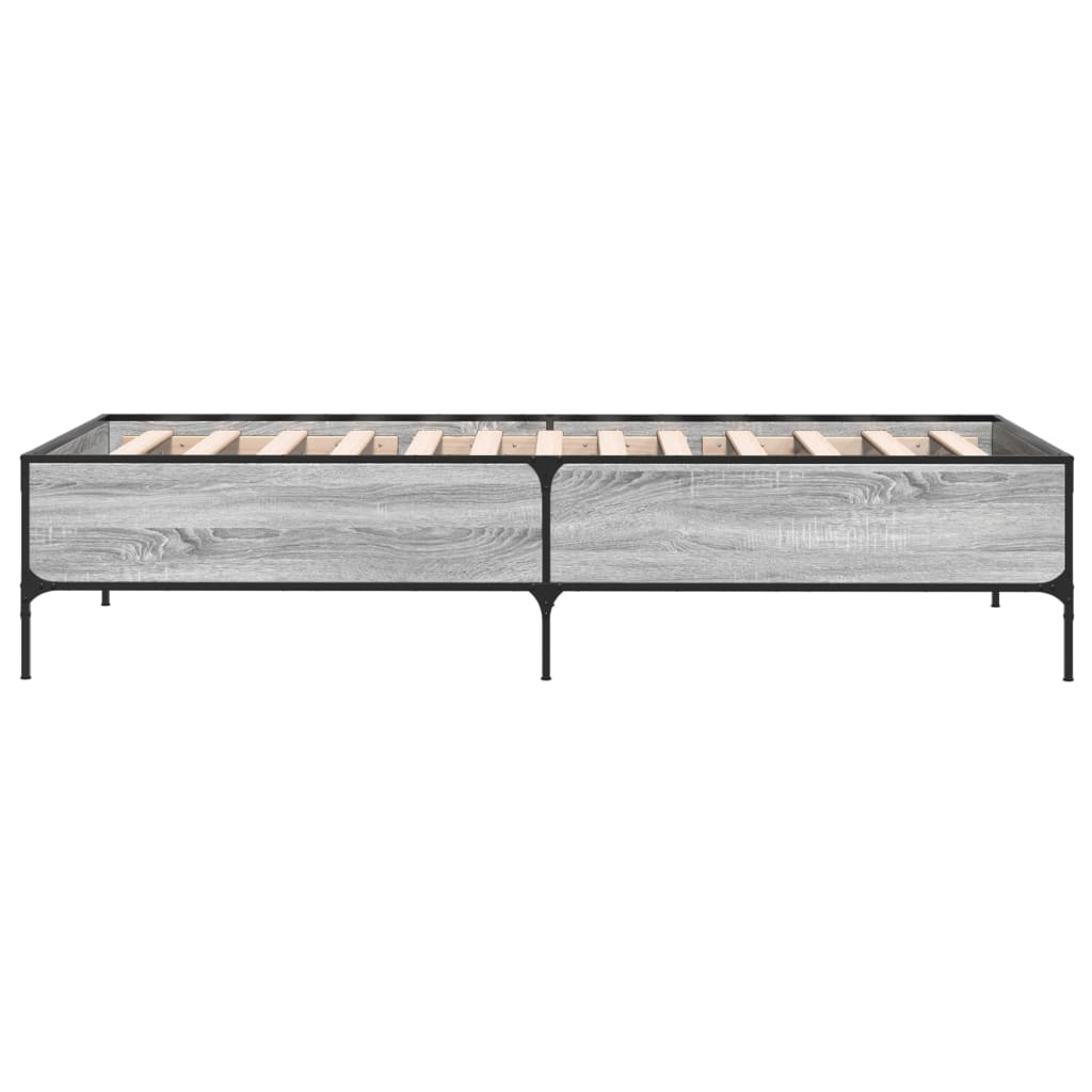 vidaXL Bed Frame without Mattress Grey Sonoma 90x190 cm Single 5