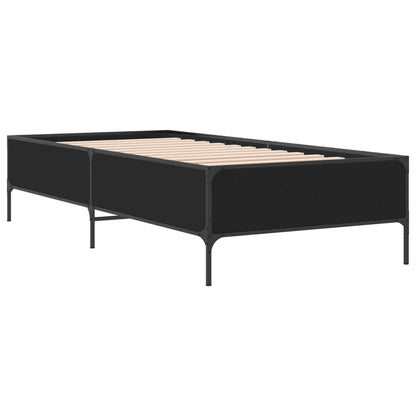 vidaXL Bed Frame without Mattress Black 75x190 cm Small Single 3