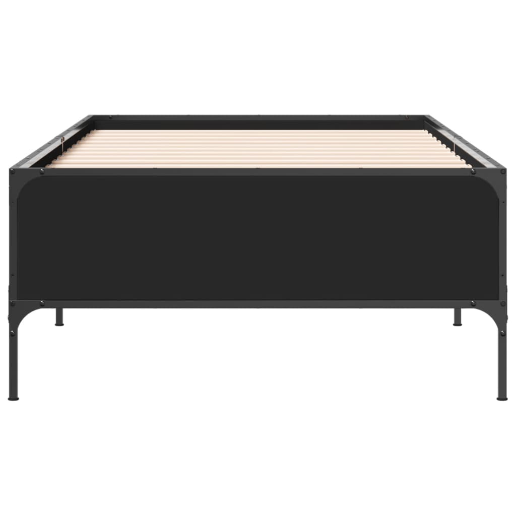 vidaXL Bed Frame without Mattress Black 75x190 cm Small Single 4