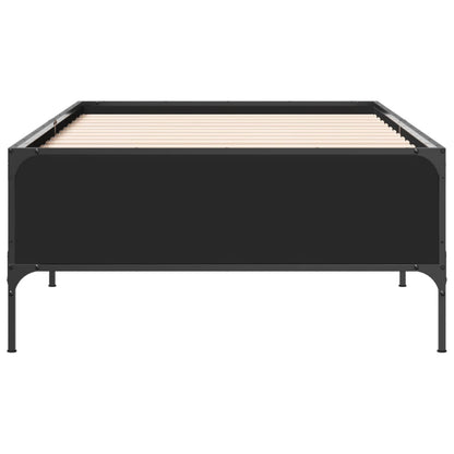 vidaXL Bed Frame without Mattress Black 75x190 cm Small Single 4
