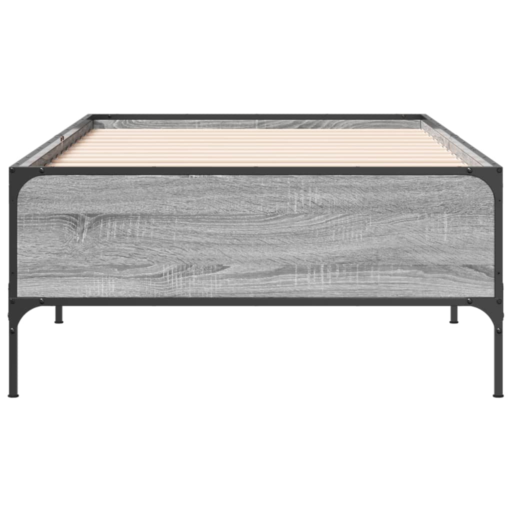 vidaXL Bed Frame without Mattress Grey Sonoma 75x190 cm Small Single 4