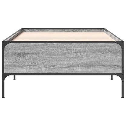 vidaXL Bed Frame without Mattress Grey Sonoma 75x190 cm Small Single 4