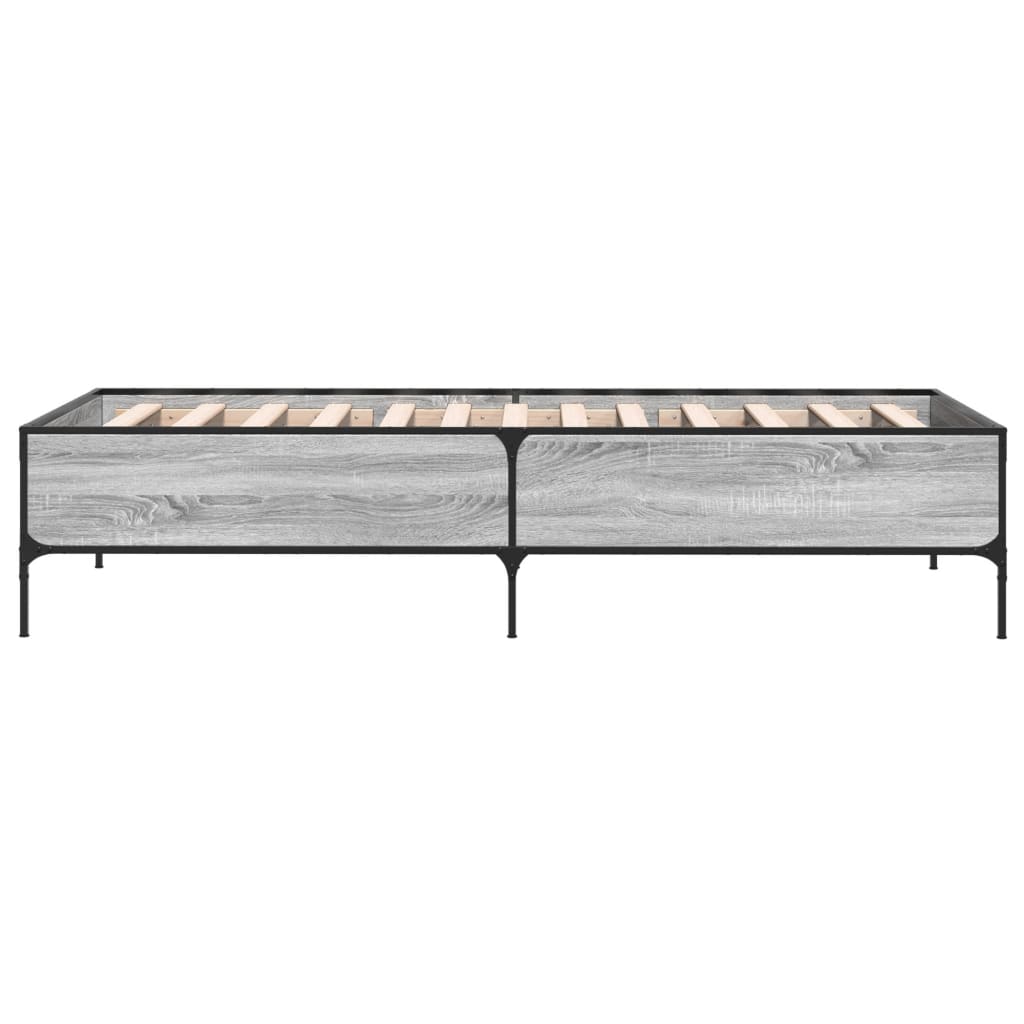 vidaXL Bed Frame without Mattress Grey Sonoma 75x190 cm Small Single 5