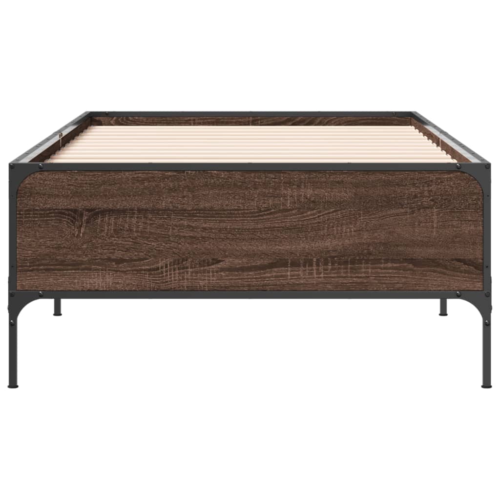 vidaXL Bed Frame without Mattress Brown Oak 75x190 cm Small Single 4
