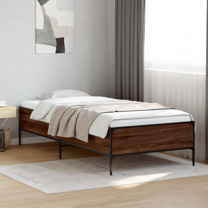 vidaXL Bed Frame without Mattress Brown Oak 75x190 cm Small Single 1