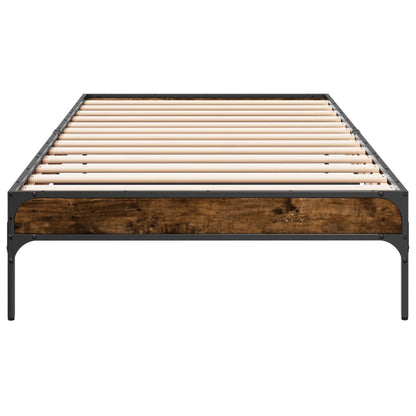 vidaXL Bed Frame without Mattress Smoked Oak 100x200 cm 4