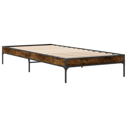 vidaXL Bed Frame without Mattress Smoked Oak 100x200 cm 6