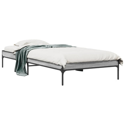 vidaXL Bed Frame without Mattress Grey Sonoma 100x200 cm 2