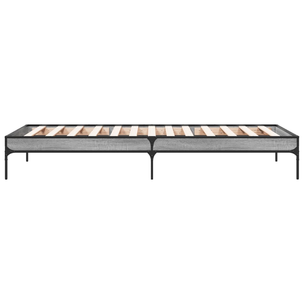 vidaXL Bed Frame without Mattress Grey Sonoma 100x200 cm 5