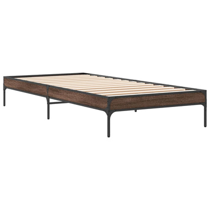 vidaXL Bed Frame without Mattress Brown Oak 100x200 cm 3