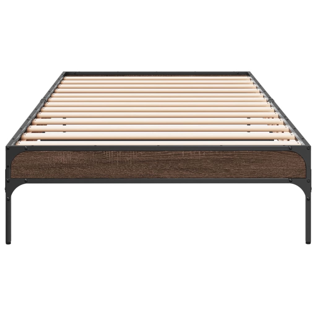 vidaXL Bed Frame without Mattress Brown Oak 100x200 cm 4