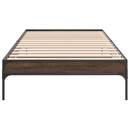 vidaXL Bed Frame without Mattress Brown Oak 100x200 cm 4