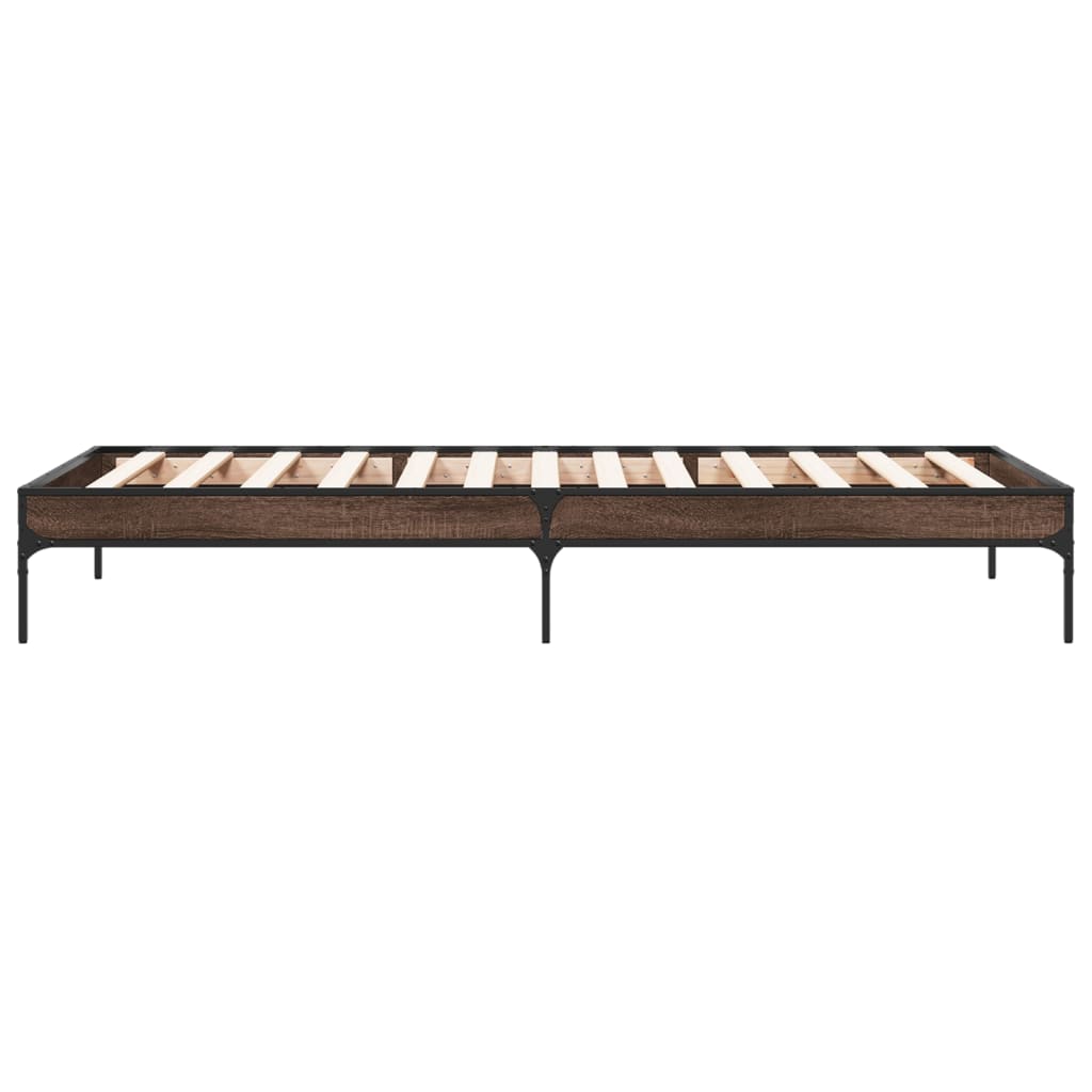 vidaXL Bed Frame without Mattress Brown Oak 100x200 cm 5