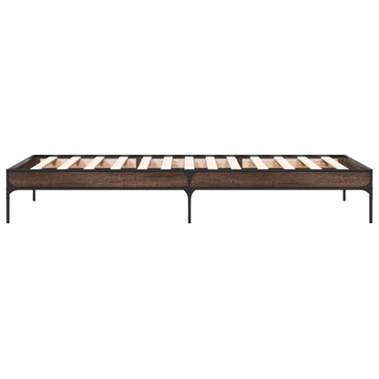 vidaXL Bed Frame without Mattress Brown Oak 100x200 cm 5