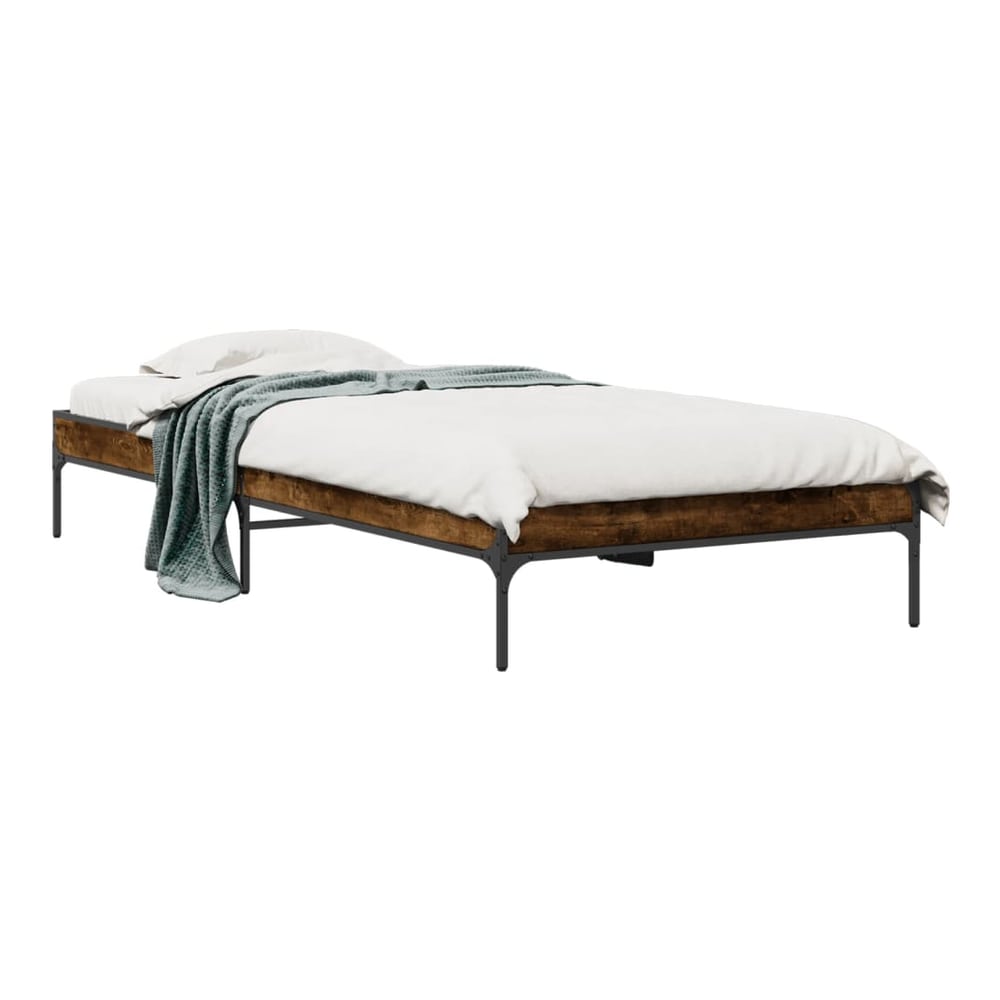 Bed Frame without Mattress Height Length Smoked oak