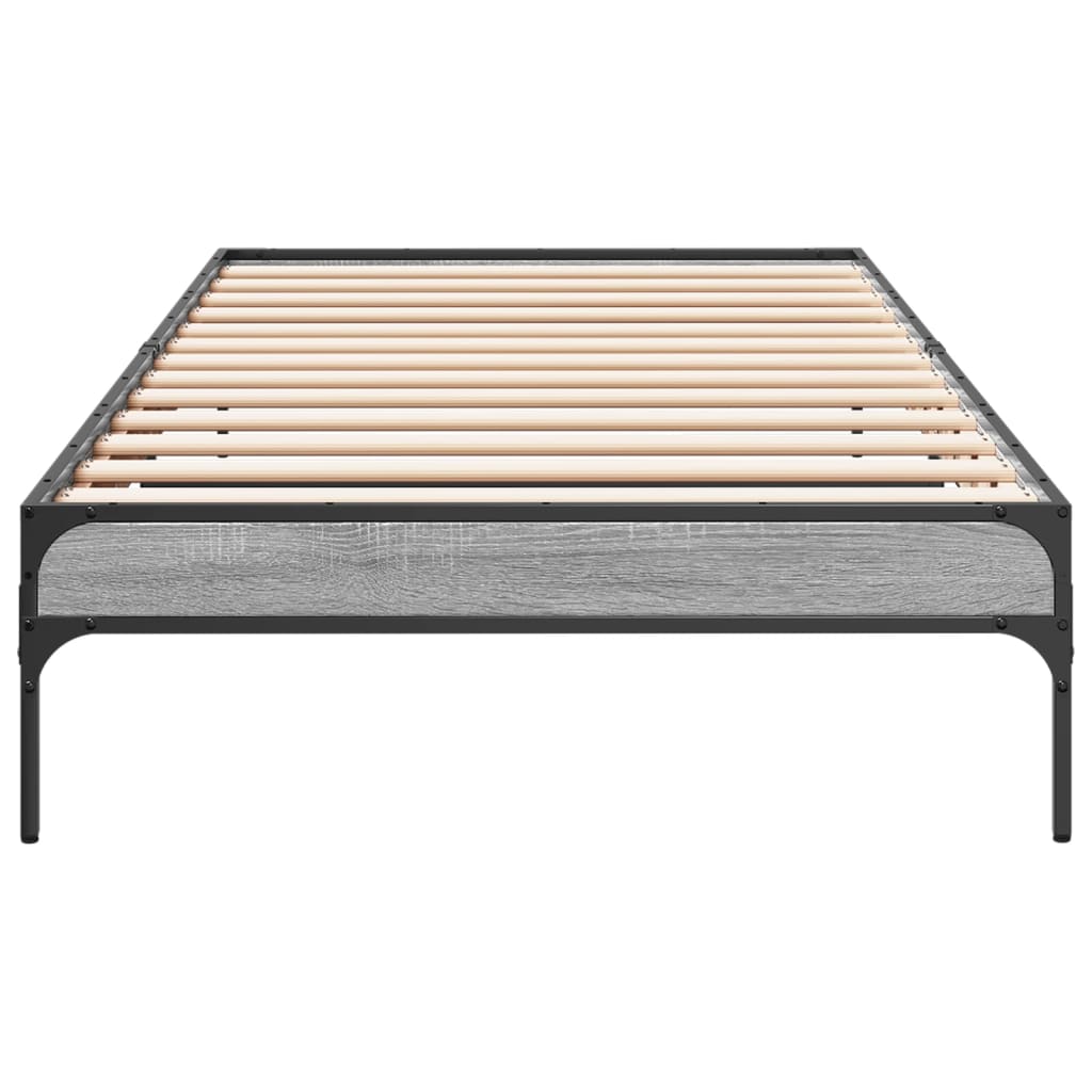 vidaXL Bed Frame without Mattress Grey Sonoma 90x200 cm 4